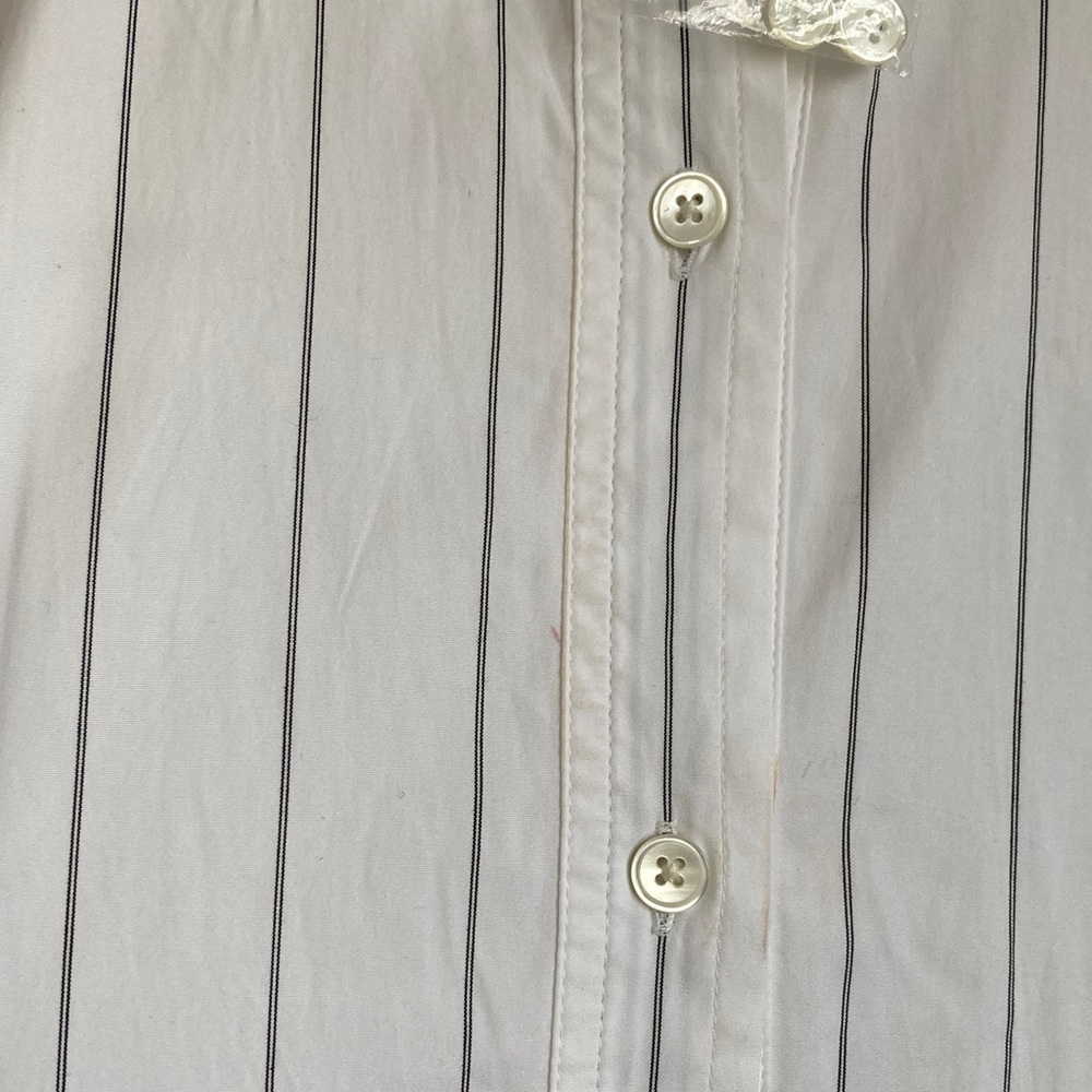 Madewell Bubble Hem Mini Shirtdress Large Classic White Shirt with Black Stripes - Picture 5 of 8